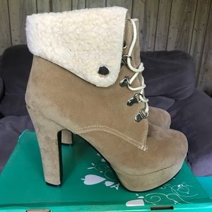 Tan Platform  Boots